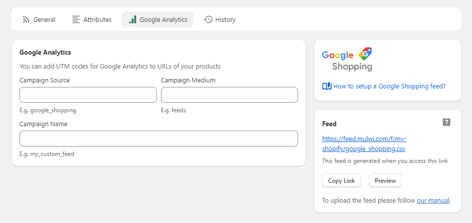 feed analytics tab