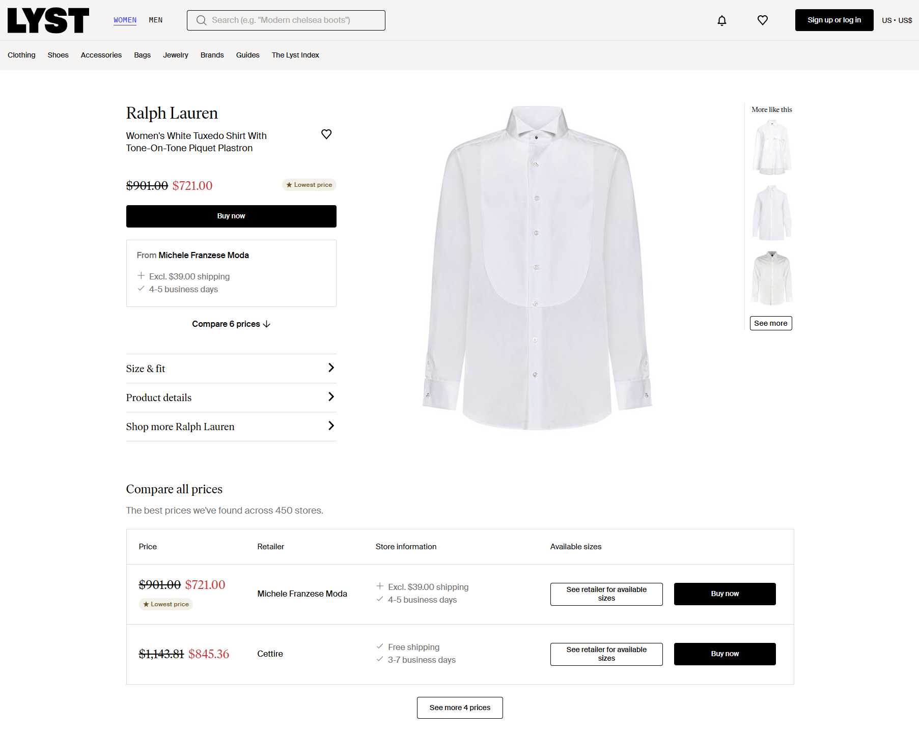 Lyst Produktseite